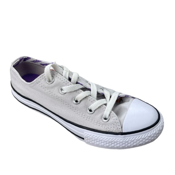 Converse All Star Double Tongue Junior Unisex Shoes Off white/Light Gray size 1 - Picture 3 of 10